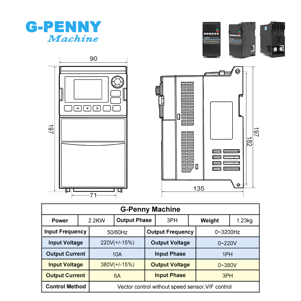 G-Penny 2.2kw ER20 CNC Water C - 2.2Kw Water Cooled Spindle Kit Vfd 评论和价格